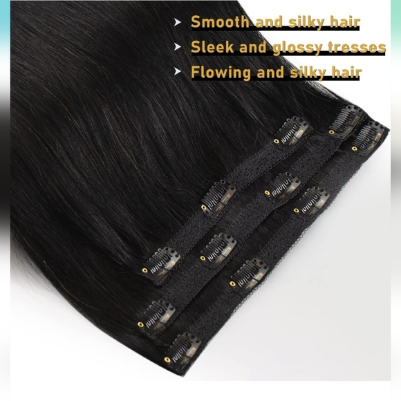 Clip in Hair Extensions Human Hair - Picture 2 of 6